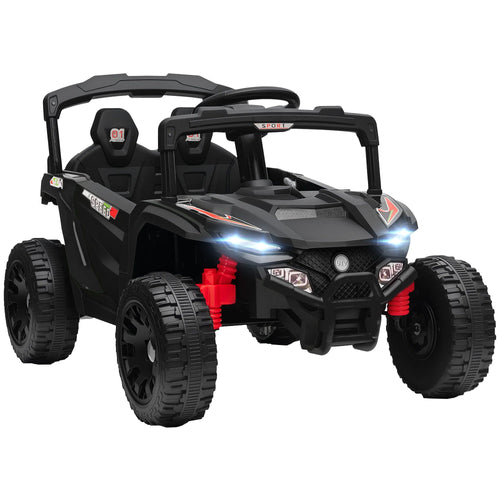 Buggy électrique 12V pour enfant, deux places, arceau tubulaire et grandes roues crantées