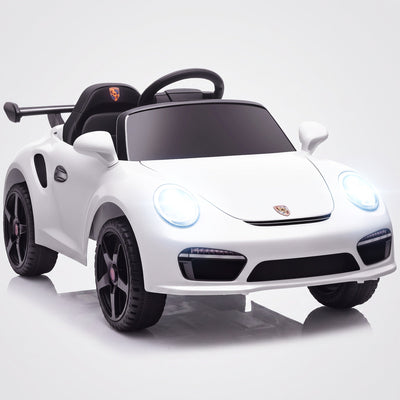 Voiture électrique enfant RUF CTR 3 Clubsport 12V blanche, phares LED allumés